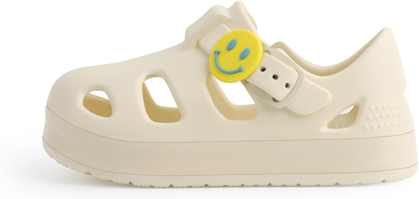 Toddler Wide Toe Box Sandals For Boys & Girls,Children’s Closed Toe Water Sandal with Adjustable Strap