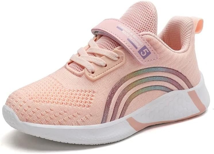 Girls Running Shoes Lightweight Kids Shoes Non-Slip Black Sneakers Comfortable Athletic School Breathable Girls Sneakers Little Big Size
