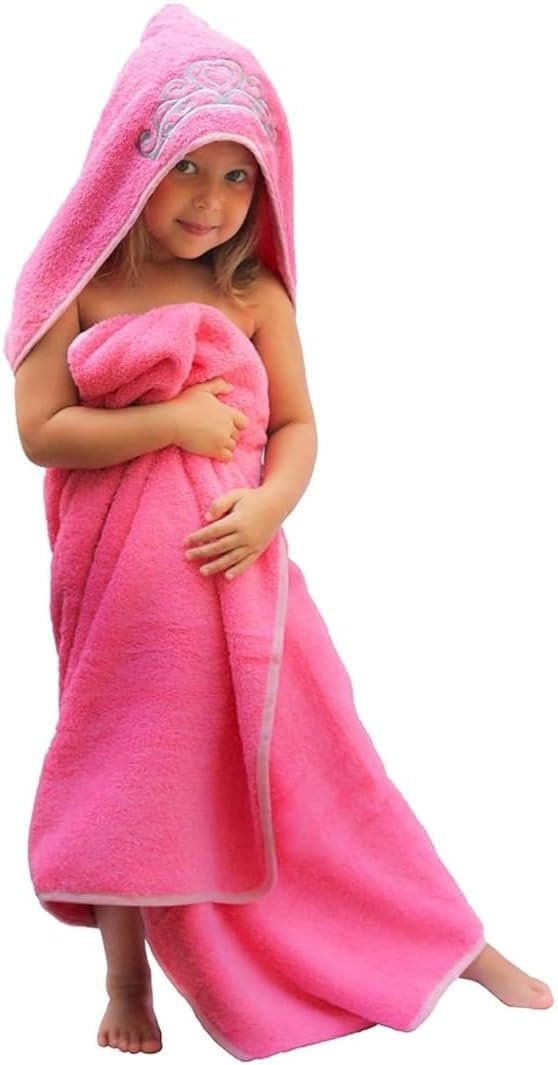 Princess Baby Bath Towel [Pink] Hooded Toddler Towels for Girls Up to 10 Years – Oversized Baby Towel with Super Absorbent 100% Cotton – Soft and Cozy Beach Towel – Full Coverage Kids Bath Towels