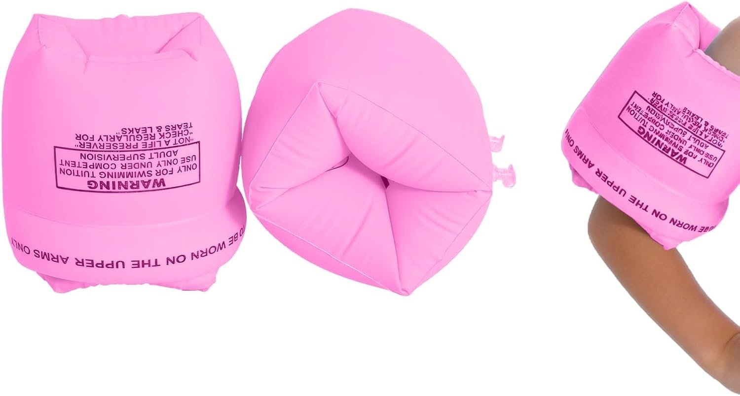 Inflatable Water Wings Arm Floaties for Kids Adults – PVC Swimming Arm Bands Pool Floats Floatation Rings for Swimming Learning, Drum-Type Design for Pool & Beach Use