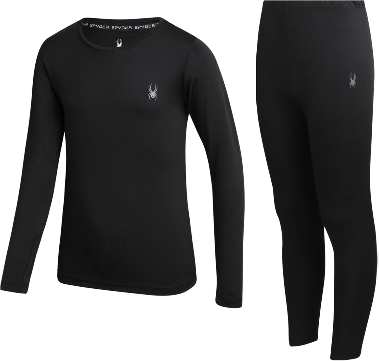 Spyder Kids Thermal Underwear Set – 2 Piece Soft Stretch Moisture Wicking Girls Boys Thermal Set Long Johns for Kids