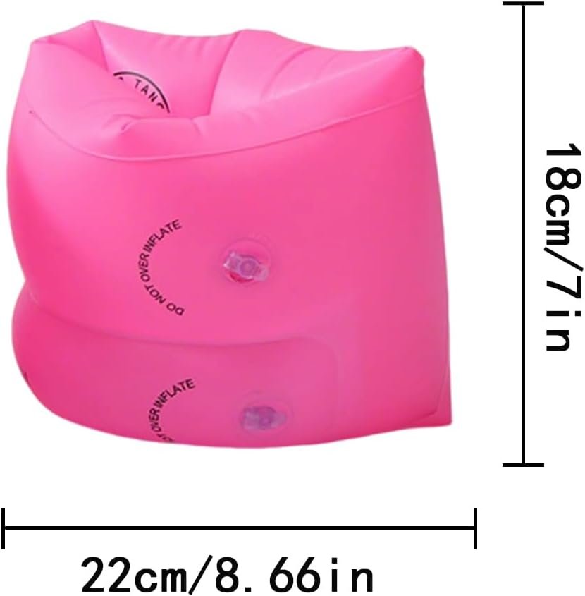 2 Pcs Inflatable Arm Floaties for Toddlers, Blow up Water Wings for Kids, Swimming Arm Bands Floatation for Children and Adults 30-150LBS（Pink）