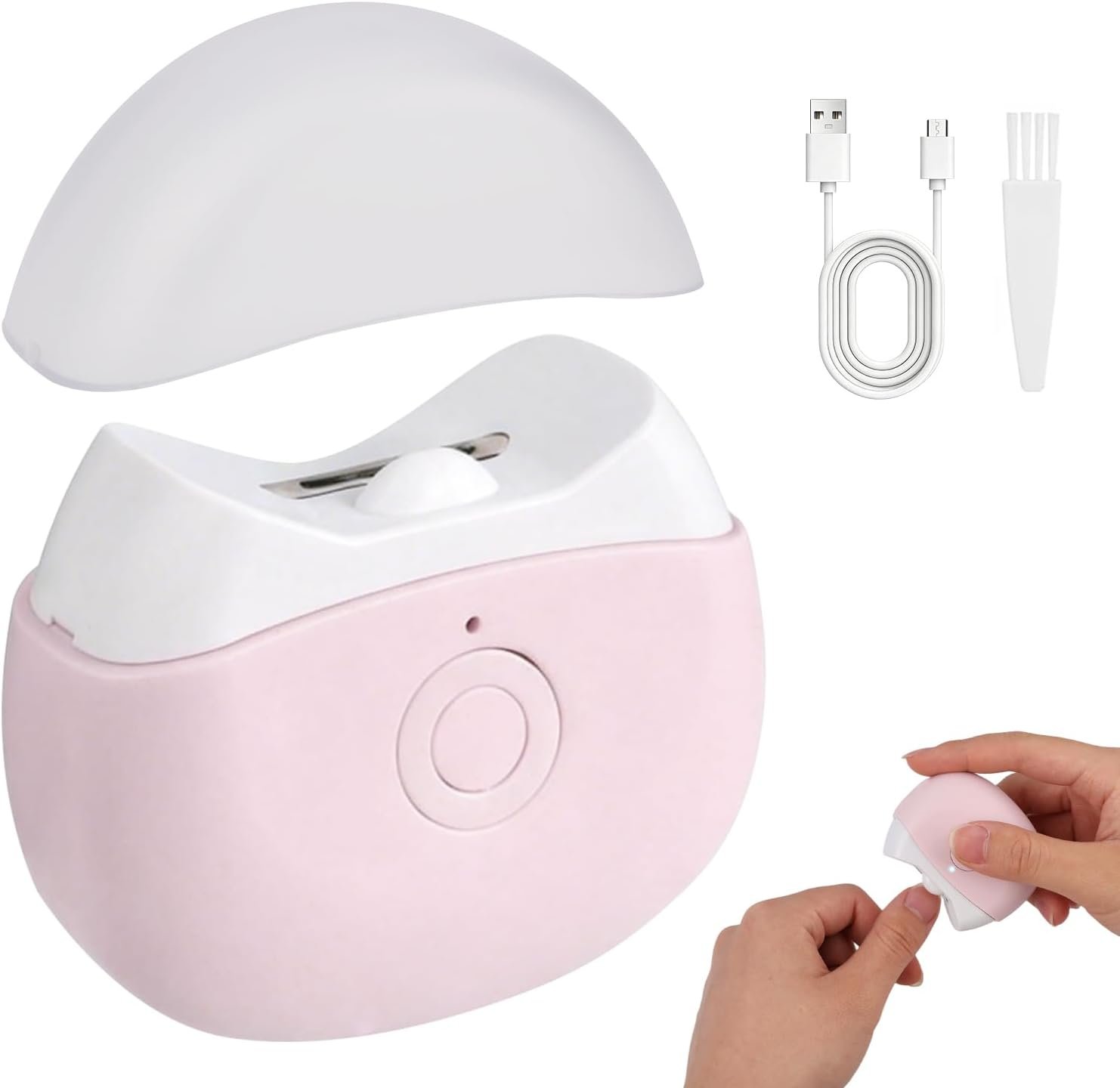 2026 New Electric Nail Clippers, Automatic Nail Trimmer with LED Light & 2 Speeds – Safe Portable Nail Cutter for Baby Kids Adult Seniors, Portable for Home Travel (Pink)