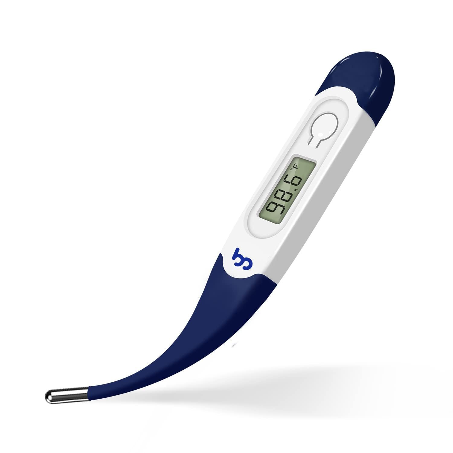femometer Oral Thermometer for Adults and Kids, Fast Accurate Oral, Underarm & Rectal Digital Thermometer with Flexible Tip, Navy Blue