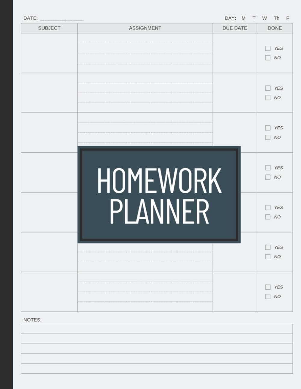 Homework Planner: Undated Assignment Notebook for Elementary, Middle/High School, and College Students