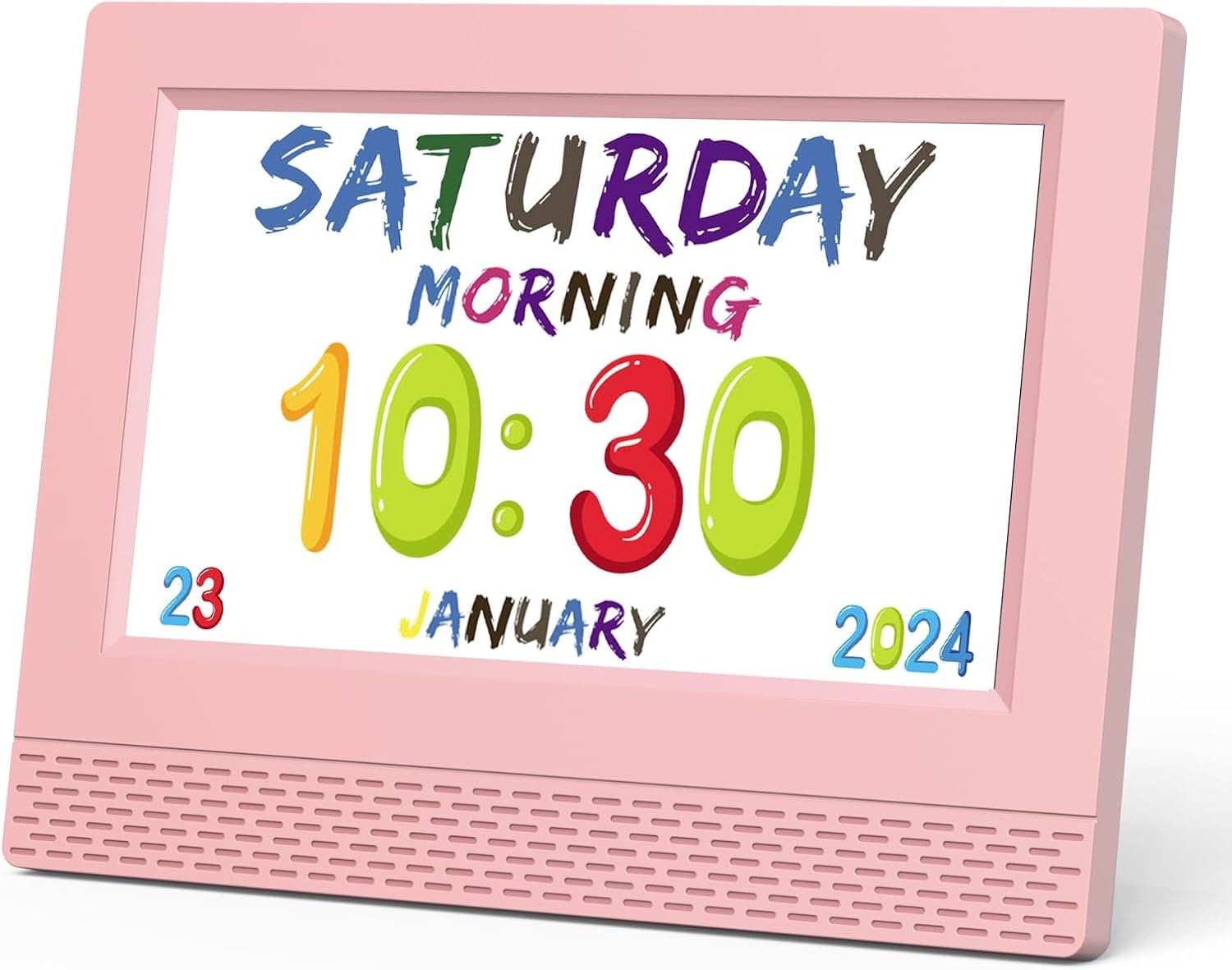 Kids Digital Alarm Clock Colorful, 7″ Large LED Time Display Children’s Sleep Trainer, Eye-Caring Digital Clock for Girls Boys Bedrooms Bedside, 17 Alarm Clock Settings Easy to Use Kids Birthday Gift