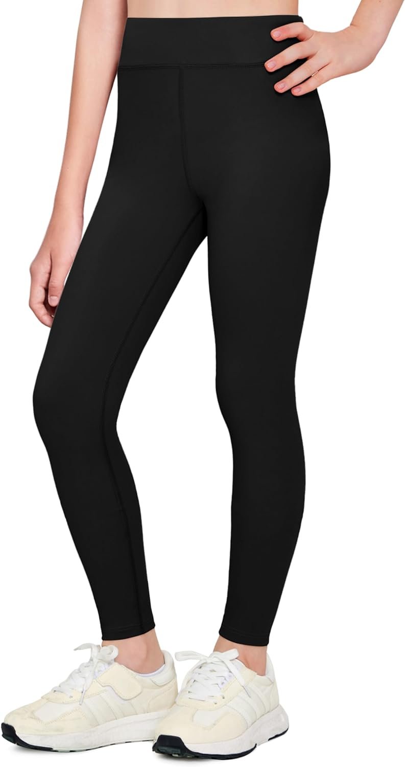 Zaclotre Girls Athletic Leggings Kids High Waisted Activewear Dance Workout Running Yoga Pants