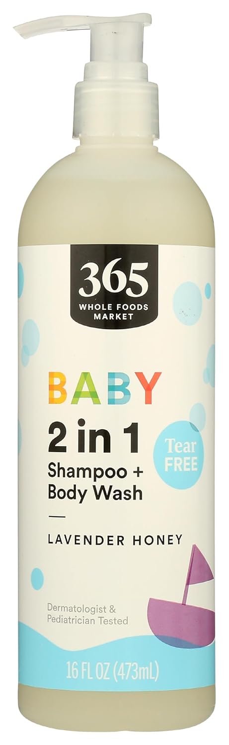 365 by Whole Foods Market, Shampoo Body Wash 2 In 1 Baby & Up Lavender Honey, 16 Fl Oz