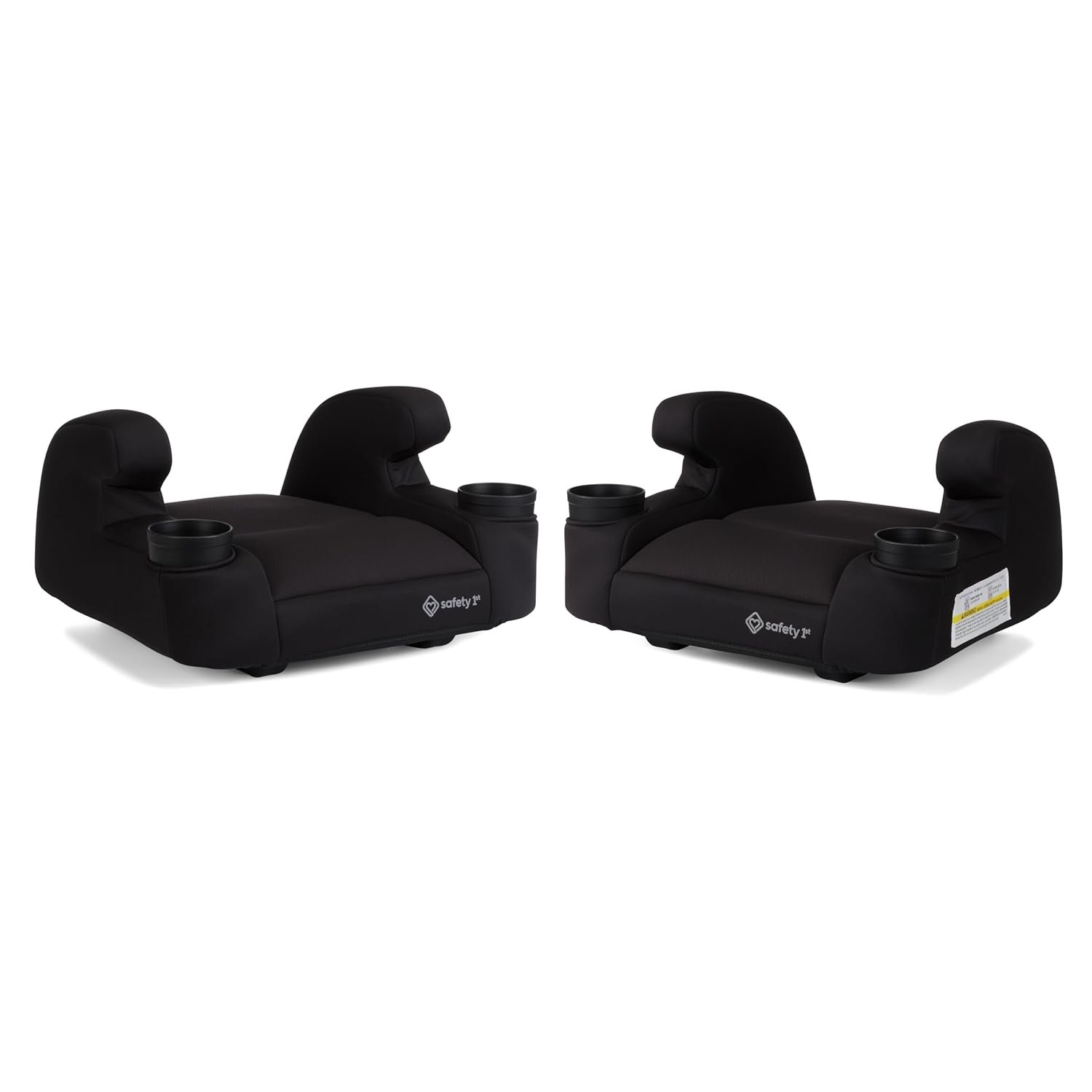 Safety 1st Comfort Ride Lite Booster Car Seat, 2-Pack, Lightweight Backless Booster Seat, Machine Washable, Dishwasher Safe Cup Holders, USA-Made, Fits Kids 40-100 lbs, 43.4-57″, Pure Black