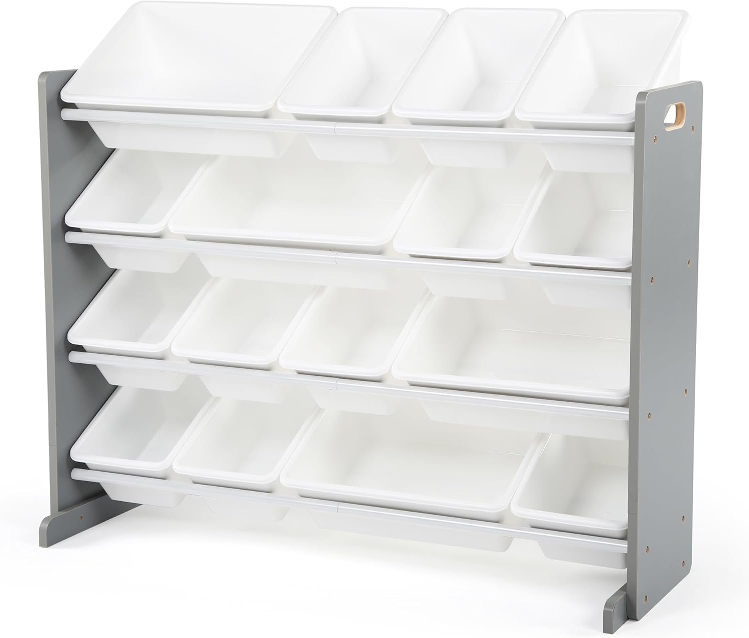 Humble Crew Supersized Toy Storage Organizer with 16 Removable Bins, Grey/White – Large Toy Storage for Toddlers Ideal for Kids’ Rooms, Playrooms, and Nurseries – Modern Toy Bins for Kids