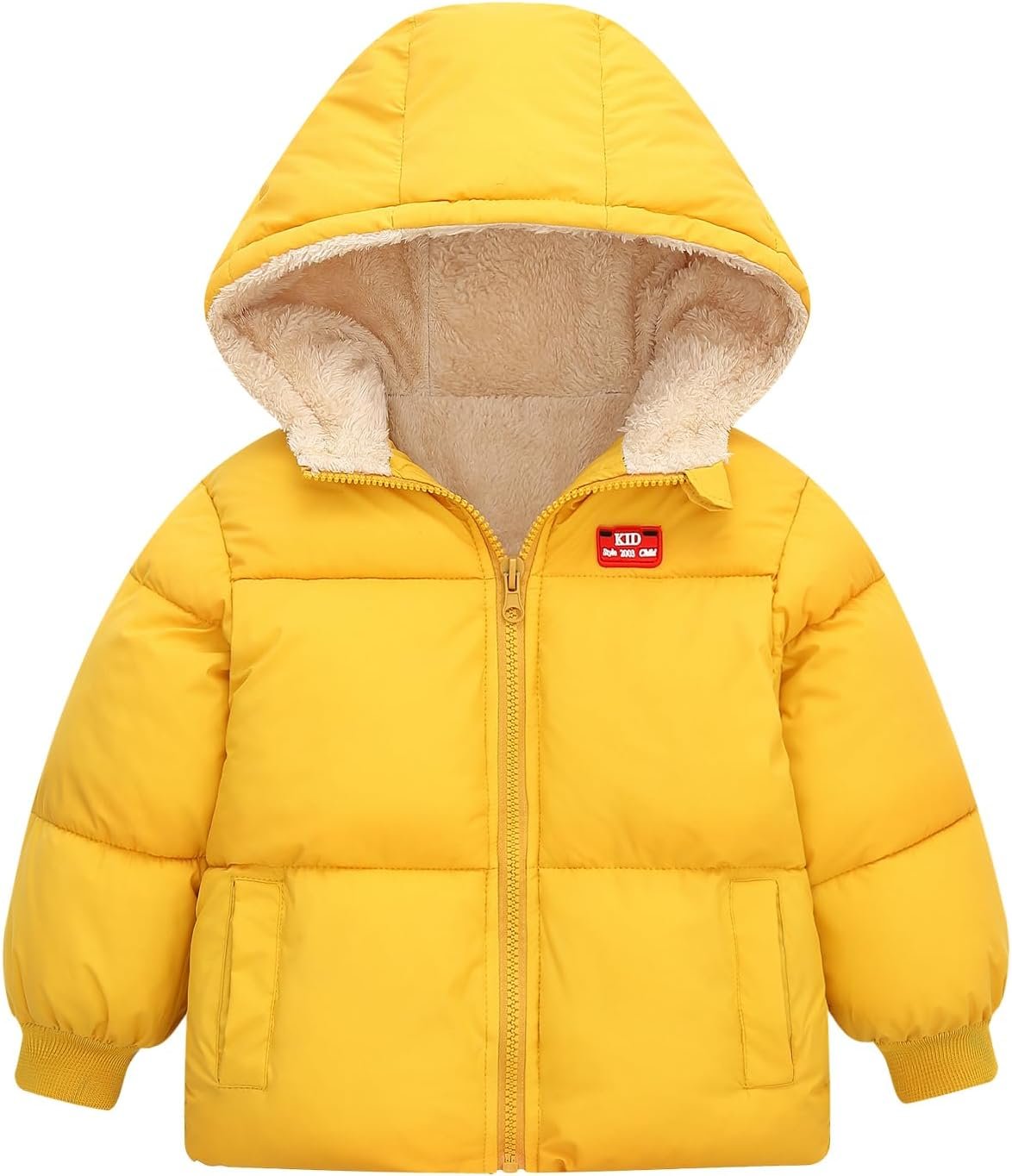 1-7 Years Baby Boys Girls Toddlers Winter Coats Hooded Puffer Jacket Down Snow Jacket Warm Fleece Coat Solid Outerwear