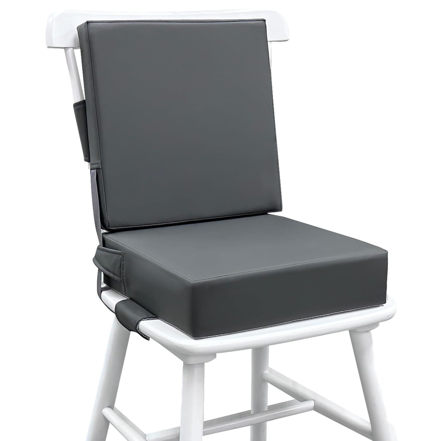 Eiury Booster Seat for Dining Table, PU Anti-Scratch Easy Cleaning Kids Toddler Booster Seat for Table, Portable Travel Increasing Cushion for Chair – Dark Grey
