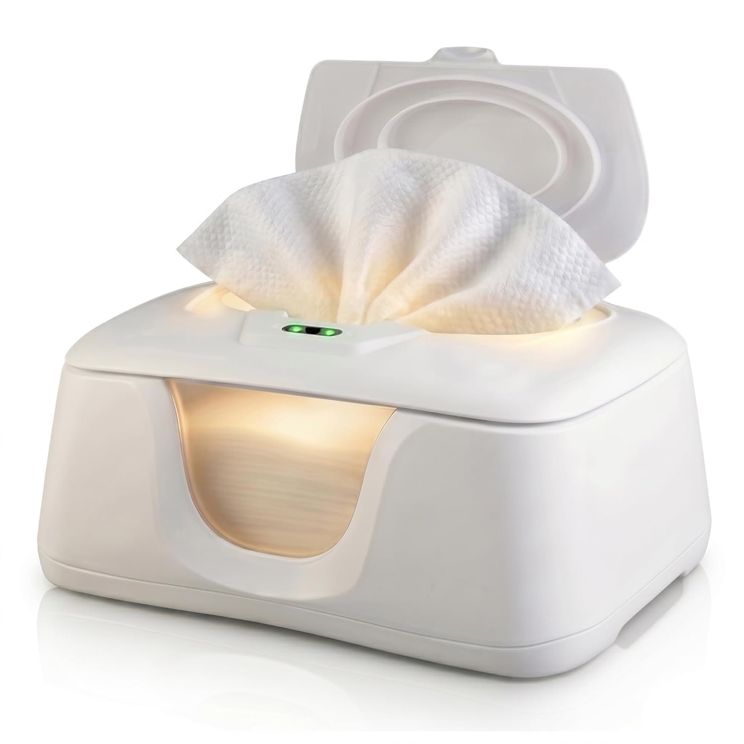 GOGO Pure Wet Wipe Warmer | Dispenser for Baby, Make Up, Adult Care – Auto Off Lights for Nighttime Changes, Dual Heat for Comfort, Top Heating, Moisture Lock Silicone and Large Capacity- Amazon only