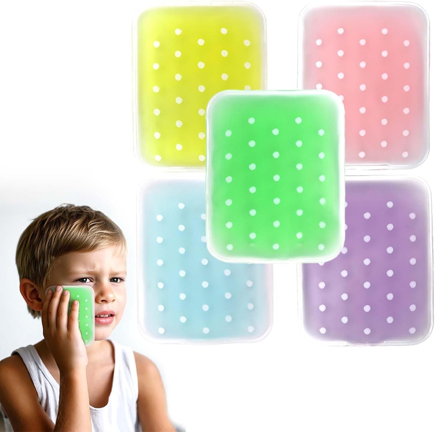 Reusable Boo Boo Ice Packs for Kids – Non-Toxic Cold Compress for Bumps & Injuries, 5-Pack Colorful Kids Ice Packs (BPA-Free, Child-Safe)
