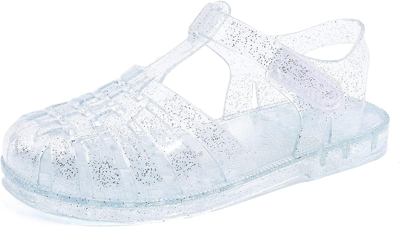 GUGUYeah Jelly Sandals for Girls,Closed Toe Princess Costume Summer Dress Shoes Fisherman Gladiator Water Beach Flat Sandals for Toddler/Little Kid/Big Kid