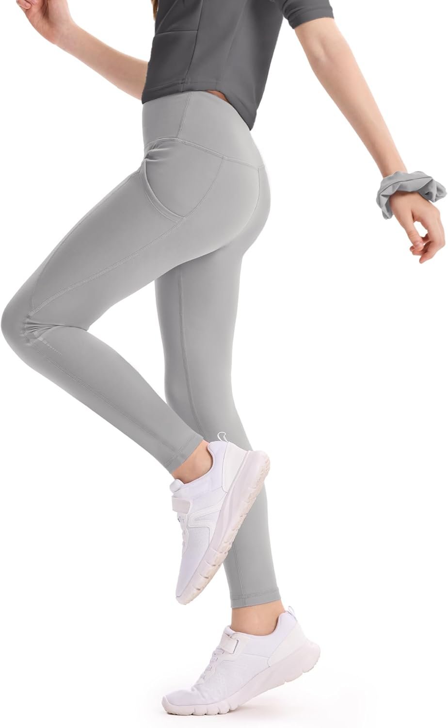 PATPAT Girls Athletic Leggings with Pocket, Buttery-Soft & Ultra-Stretchy Yoga Pants for Running Dance Workout Casual