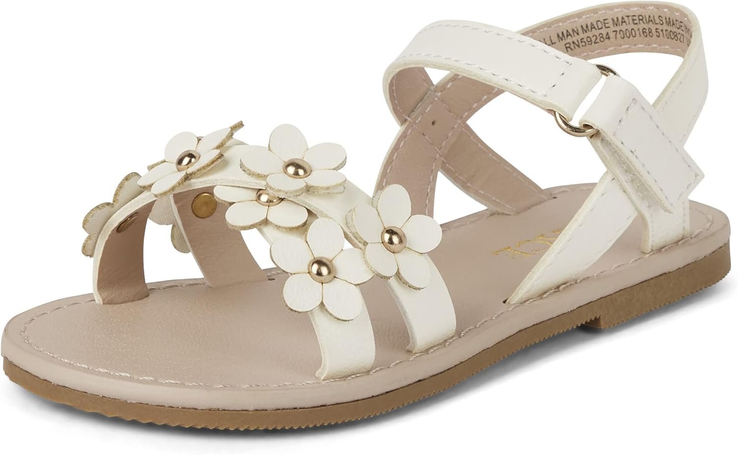 The Children’s Place Baby Girls’ Baby Girls and Toddler Flat Sandals With Adjustable Ankle Strap