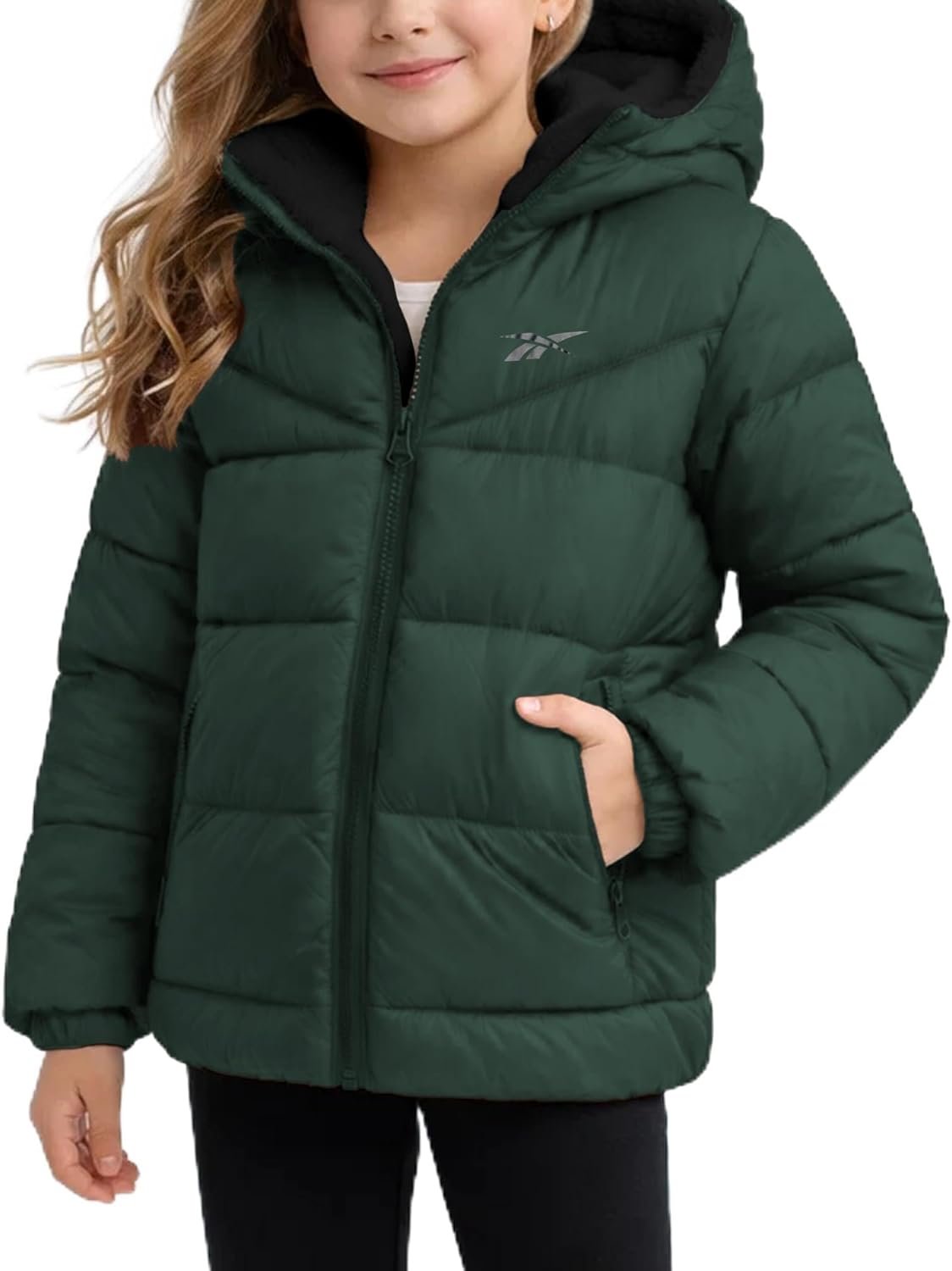 Reebok Girls Winter Coat – Heavyweight Quilted Sherpa Lined Parka Puffer Jacket – Warm Winter Jackets for Girls
