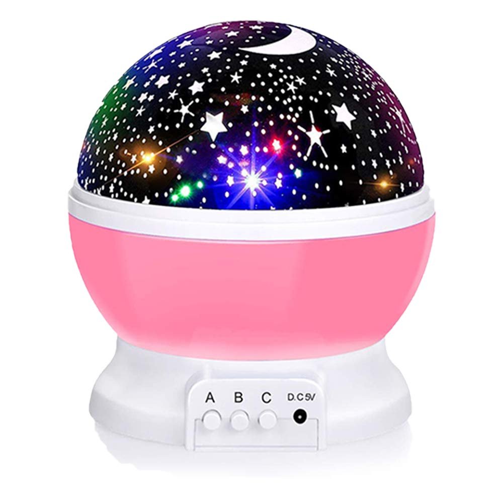 Borelor Star Night Light for Kids, 12 Color Changing Lights Modes with USB Cable, 360°Rotating Moon Star Projector Desk Lamp for Bedroom Party Decor & Girls Birthday Gift
