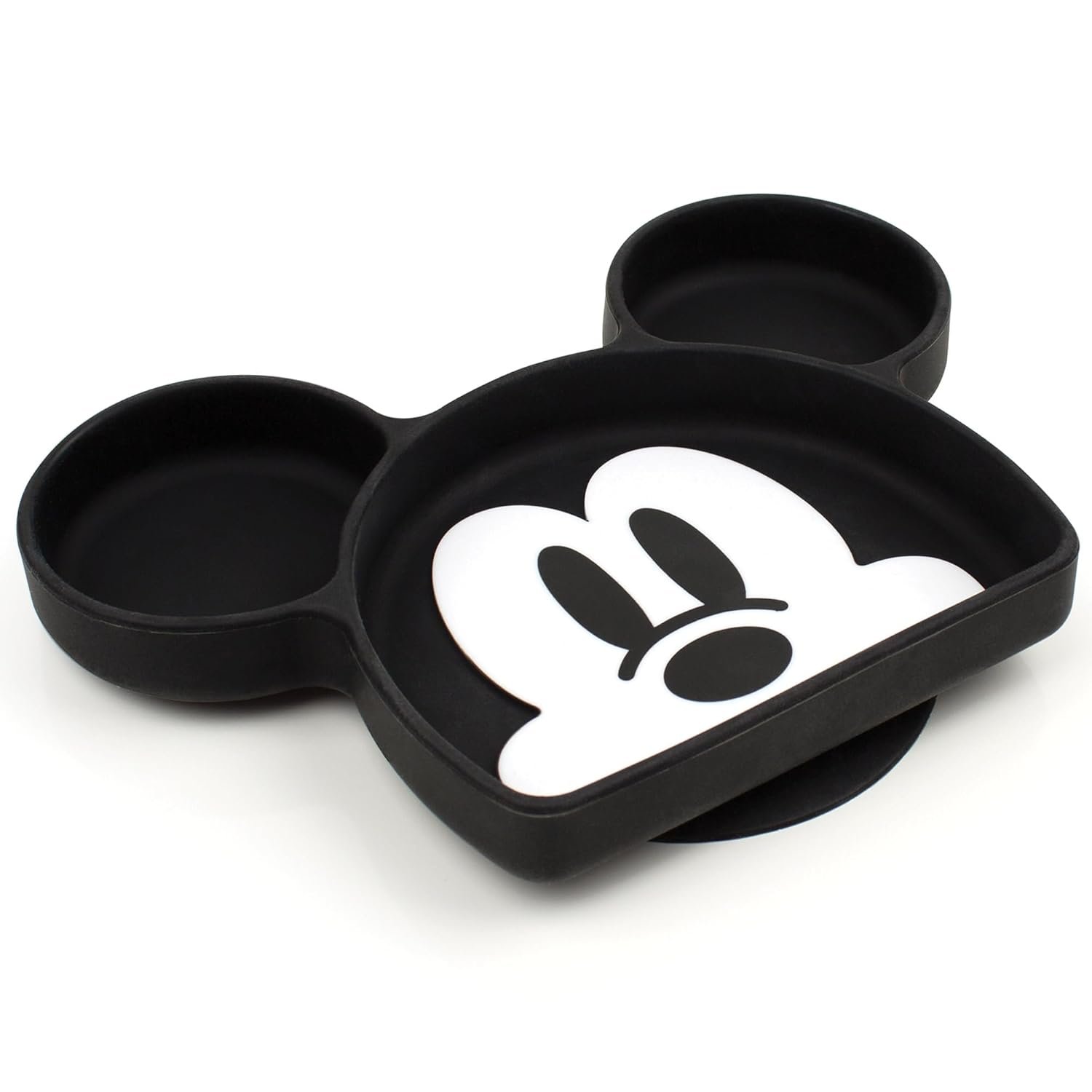 Bumkins Disney Silicone Grip Dish, Suction Plate, Divided Plate, Baby Toddler Plate, BPA Free, Microwave Dishwasher Safe – Mickey Mouse-1 Count (Pack of 1)