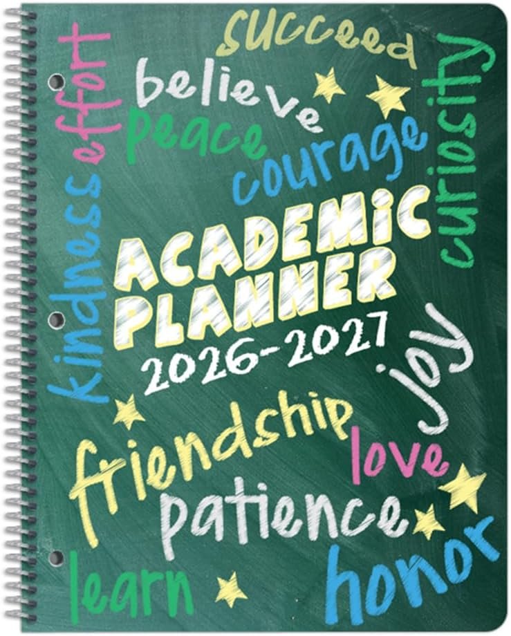 Elementary Student Planner 2026-2027 Academic School Year, Large (8.5″ by 11″) Matrix Style Datebook with Classic Elementary Matrix Cover