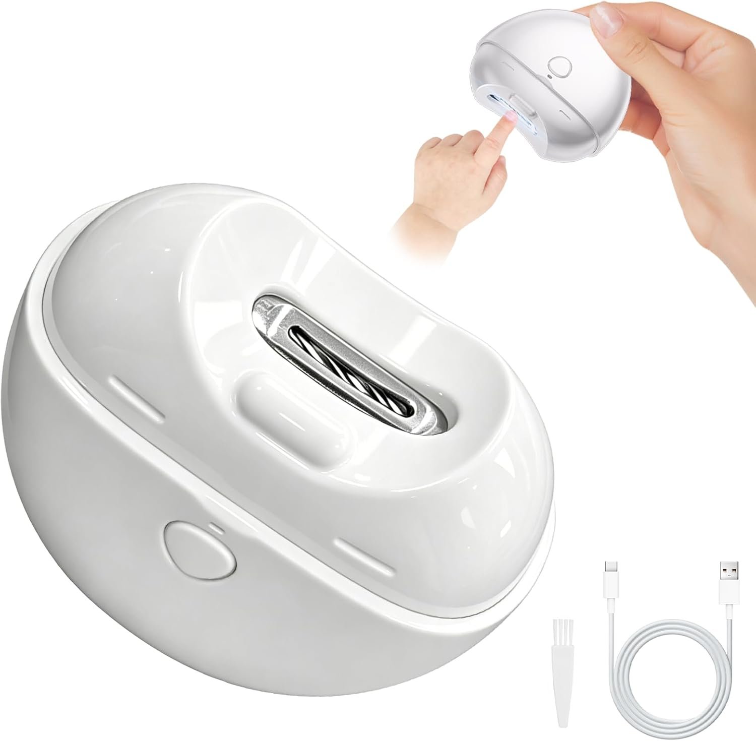 Automatic Nail Clipper for Baby, Electric Nail Trimmers with LED Light & 2 Speeds 2026 Upgraded USB Rechargeable Fingernail Trimmer with Clip Storage Safe for Seniors