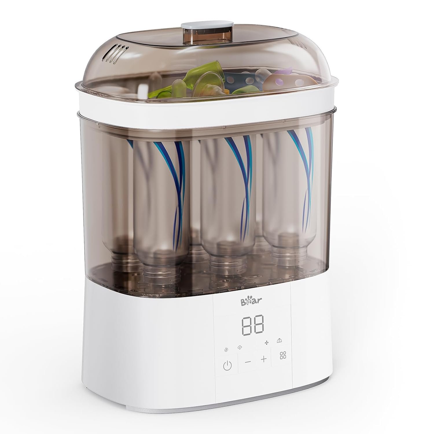 Bear Bottle Sterilizer and Dryer, 2 Layers Large Electric Steam Baby Bottle Sterilizer, Fast Bottle Sanitizer and Dryer for All Bottles & Accessories, Time-Saving Design