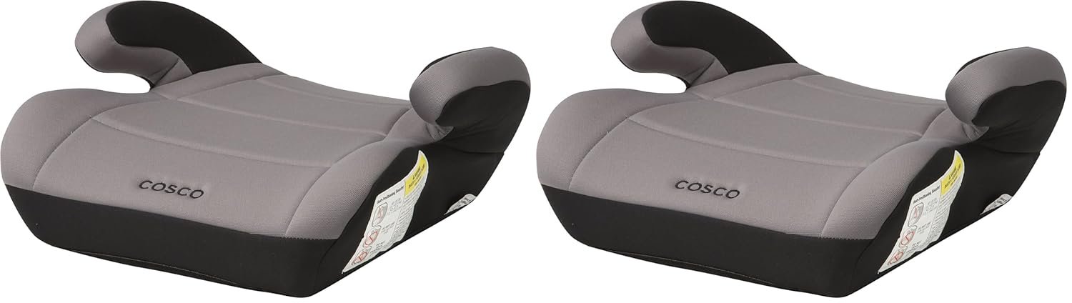 Cosco Topside Backless Booster Car Seat,Lightweight Booster Seats for Cars 40-100 lbs,Backless-Booster Seat for Car,Leo,(Pack of 2)