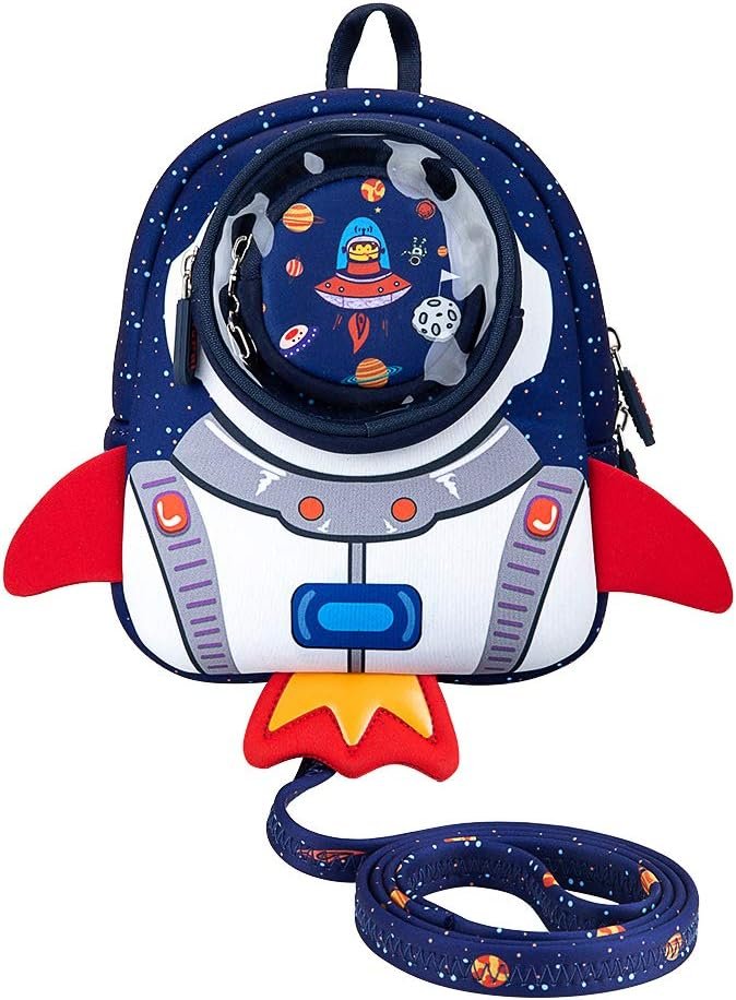 JiePai Rocket Toddler Kids Backpack with Harness Leash for Boys Girls Age 1-3