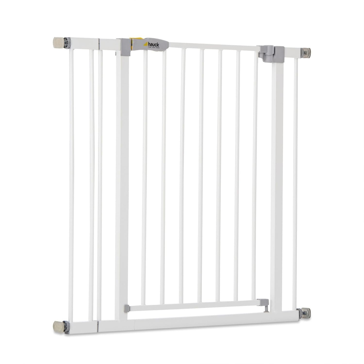Hauck 59728 Open N Stop KD Pressure Fit Baby & Pet Safety Gate w/3.5″ Extension, Accommodates 33 to 35″ Wide Home Doorway, Stairway, or Hallway, White