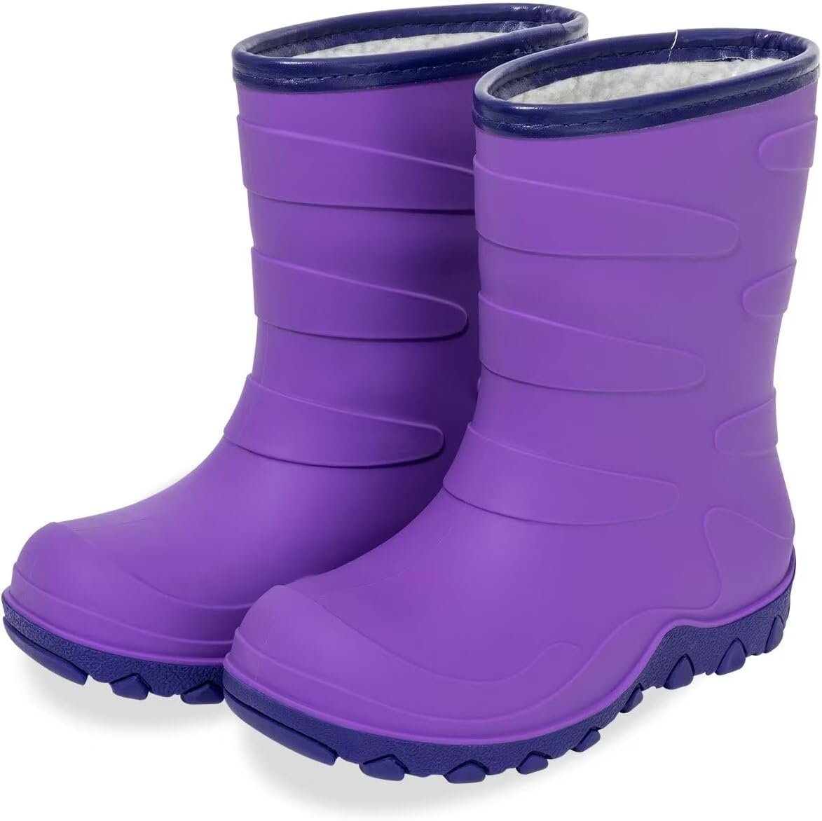 FUNCOO PLUS Kids Winter Rain Boots, Insulated Warm Snow Boots, Children Waterproof Mud Boots for Boys and Girls, Toddler/Little Kid/Big Kid