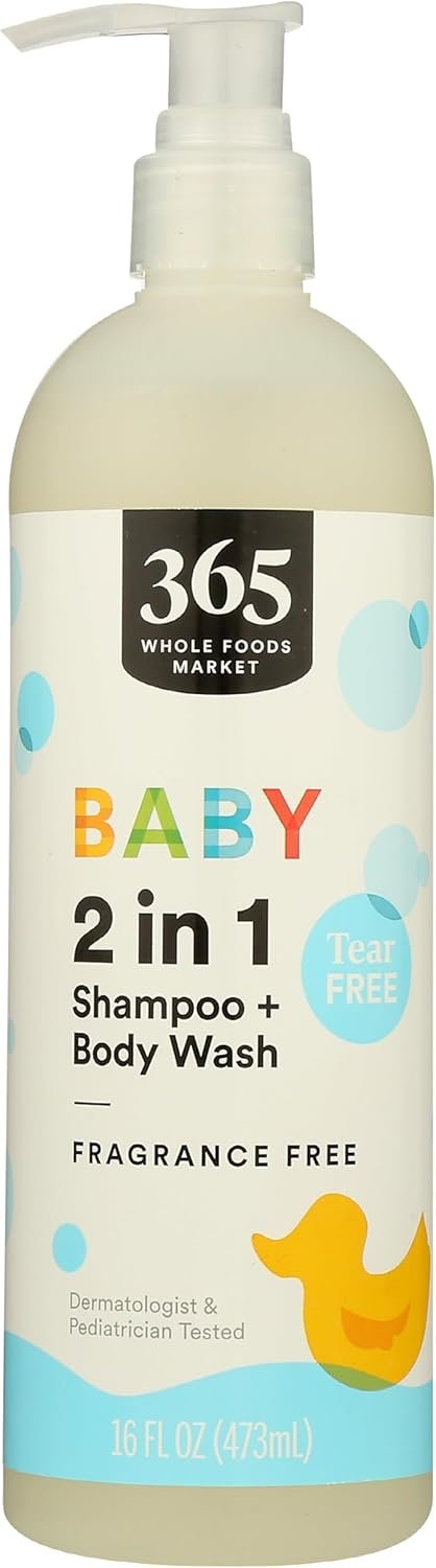 365 by Whole Foods Market, Baby & Up 2-in-1 Shampoo/Body Wash, Fragrance Free, 16 Fl Oz