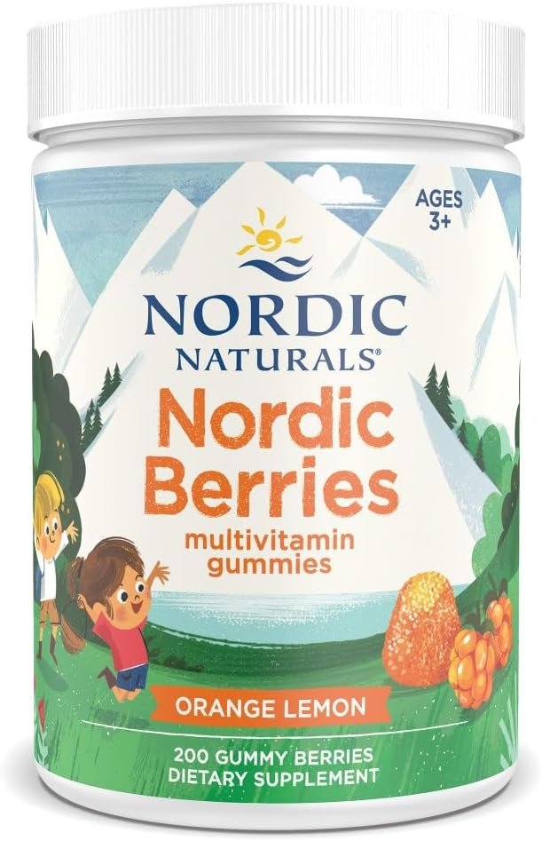 Nordic Naturals Nordic Berries, Citrus – 200 Gummy Berries – Great-Tasting Multivitamin for Ages 3+ – Growth, Development, Optimal Wellness – Non-GMO, Vegetarian – 50 Servings