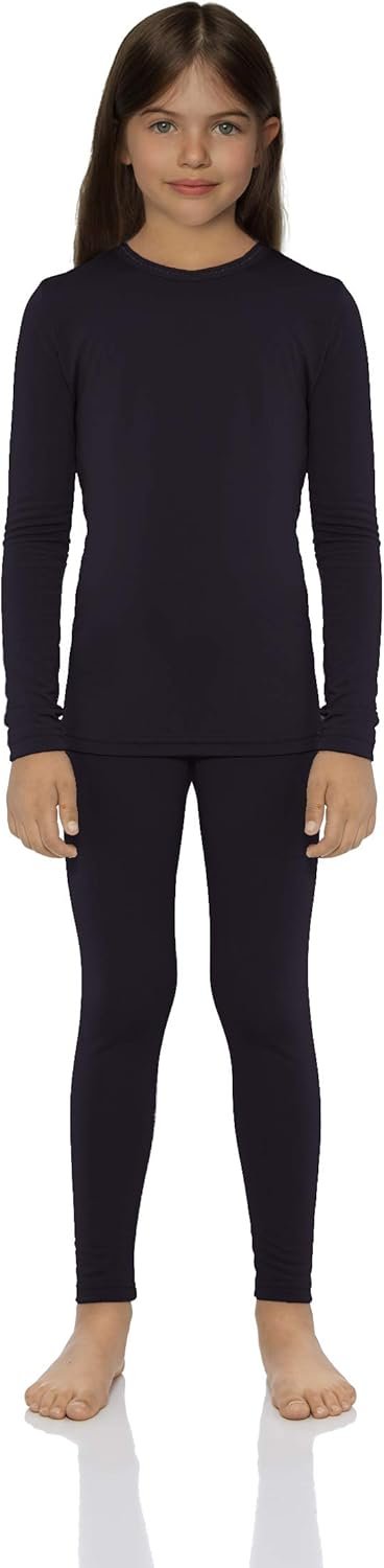 Rocky Thermal Underwear for Girls Cotton Knit Thermals Kids Base Layer Long John Pajamas Set