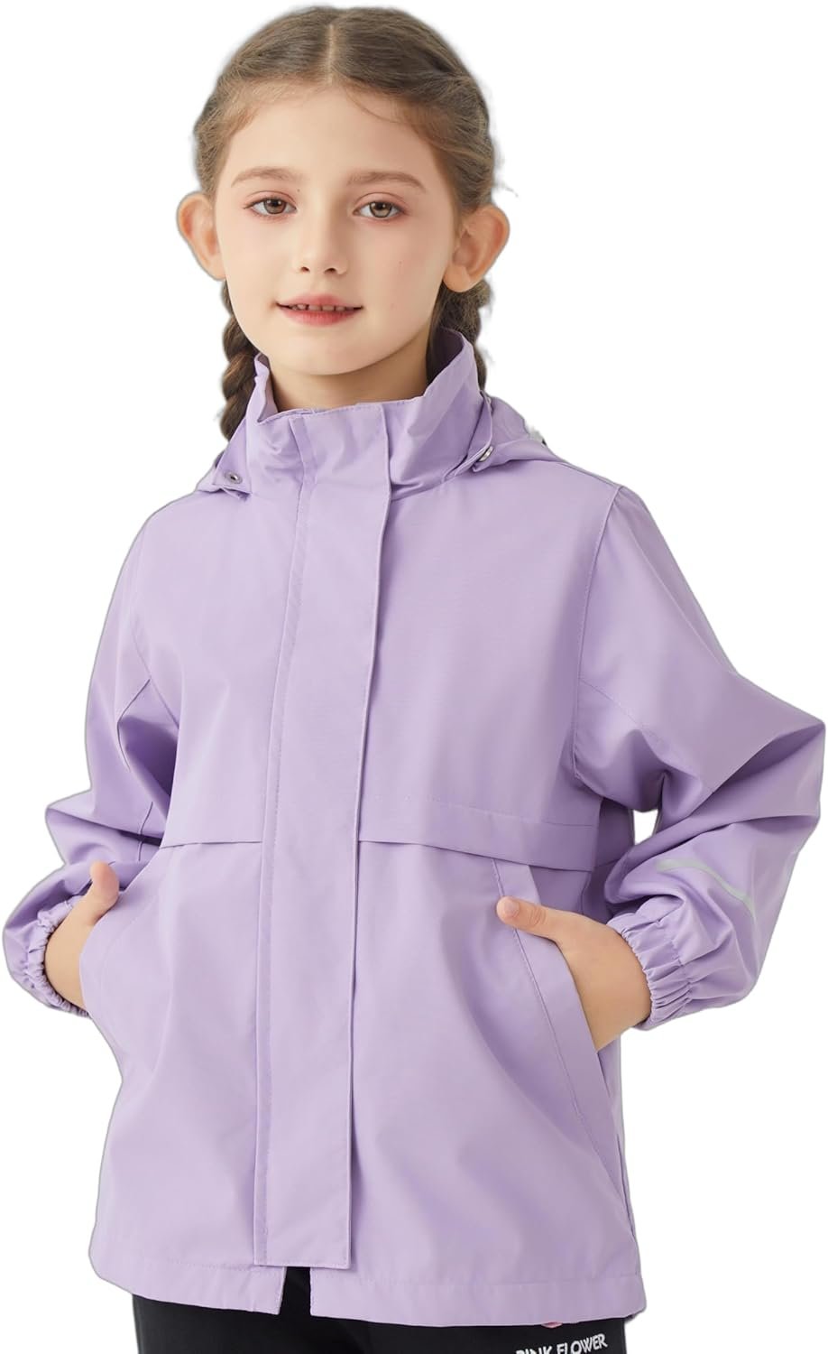 Boys Girls Waterproof Hooded Jackets Lightweight Soft Lining Kids Windbreaker Rain Coats
