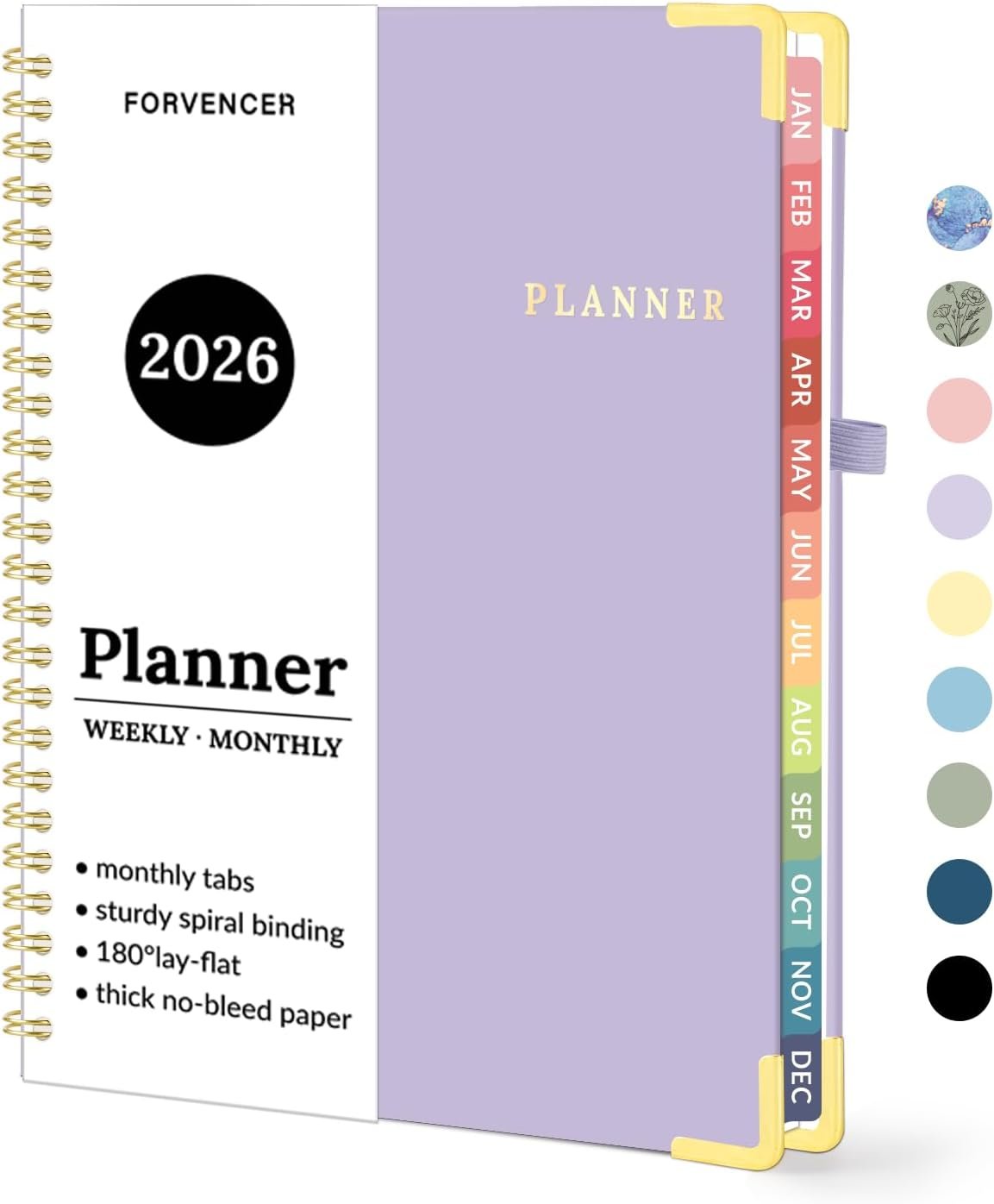 2026 Planner, Forvencer Calendar Planner Weekly and Monthly, Jan 2026-Dec 2026, 6″ X 8″, Hardcover Agenda Book, Daily Journal Organizer with Inner Pocket, Notebook for Office School, A5, Purple