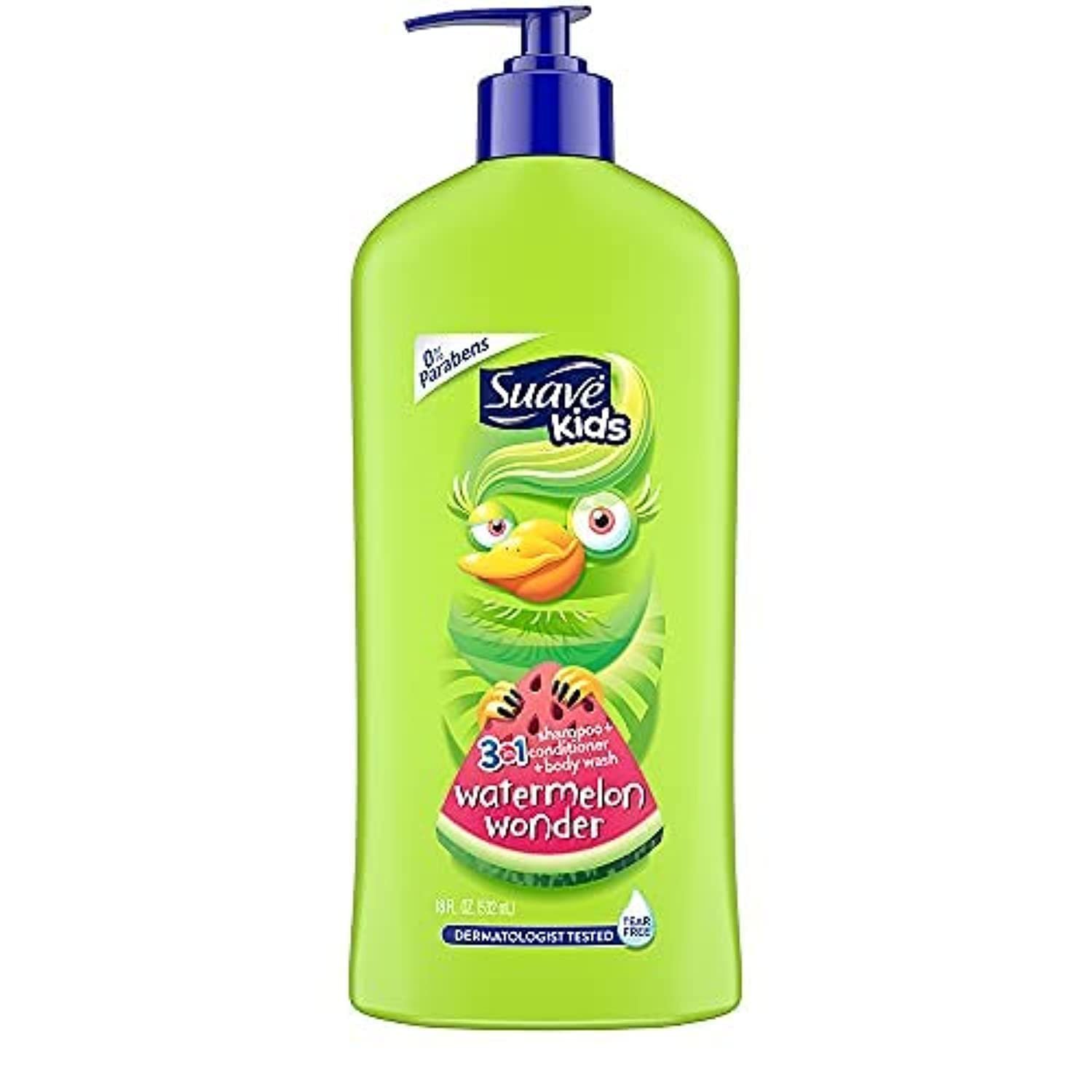 Suave 3-in-1 Body Wash, Shampoo and Conditioners, Multicolour, Watermelon, 18.0 Fl Oz