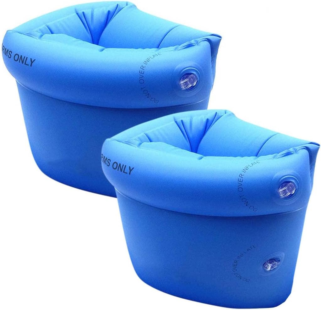 Topsung Floaties Inflatable Swim Arm Bands Rings Floats Tube Armlets for Kids and Adult Blue