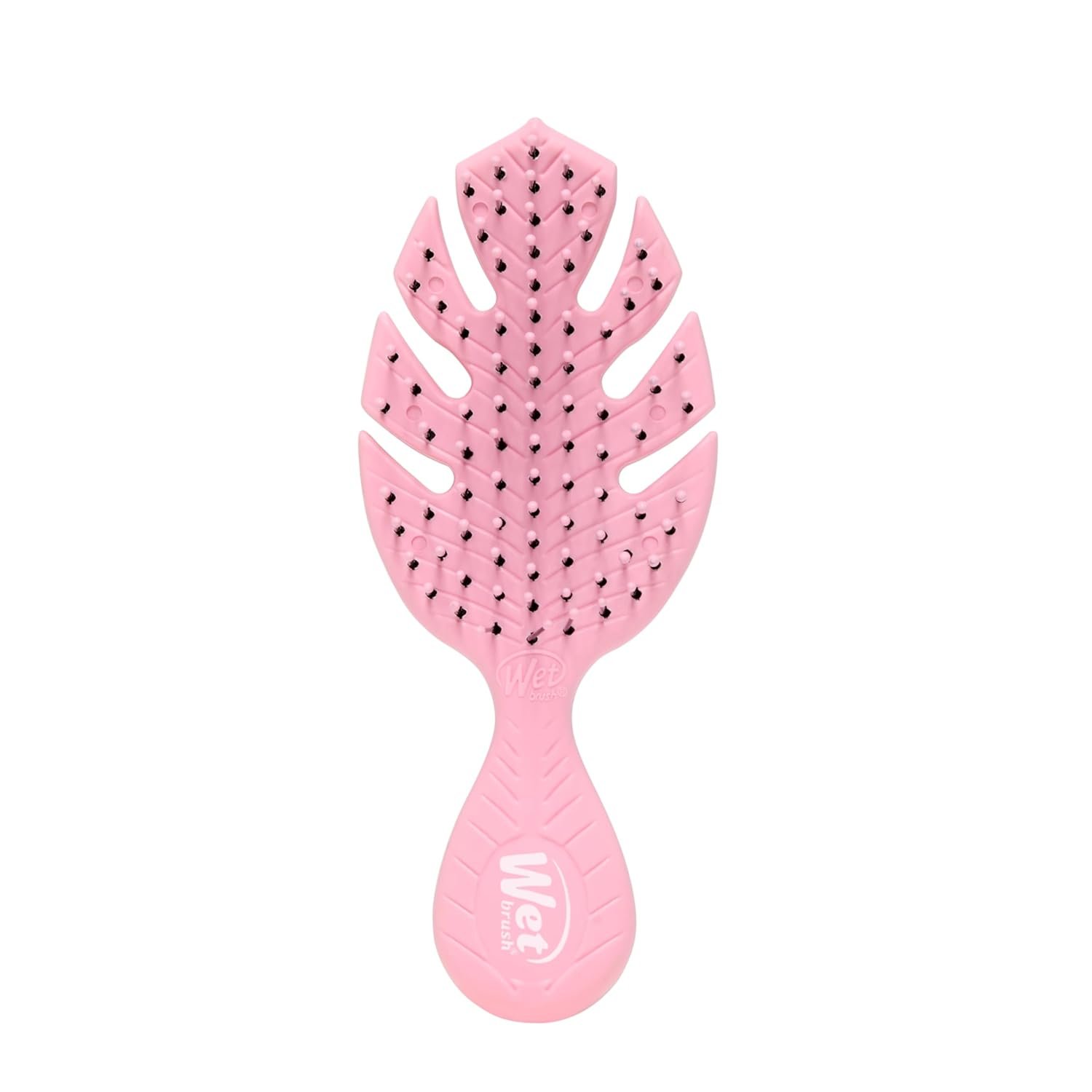 Wet Brush Go Green Mini Detangler, Pink – Detangling Travel Hair Brush – Ultra-Soft IntelliFlex Bristles Glide Through Tangles & Gently Loosens Knots While Minimizing Pain, Split Ends & Breakage
