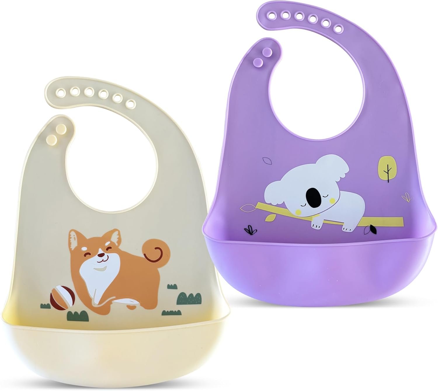 Silicone Baby Feeding Bibs – Waterproof, BPA-Free, Soft & Adjustable with Crumb Catcher – Easy to Clean