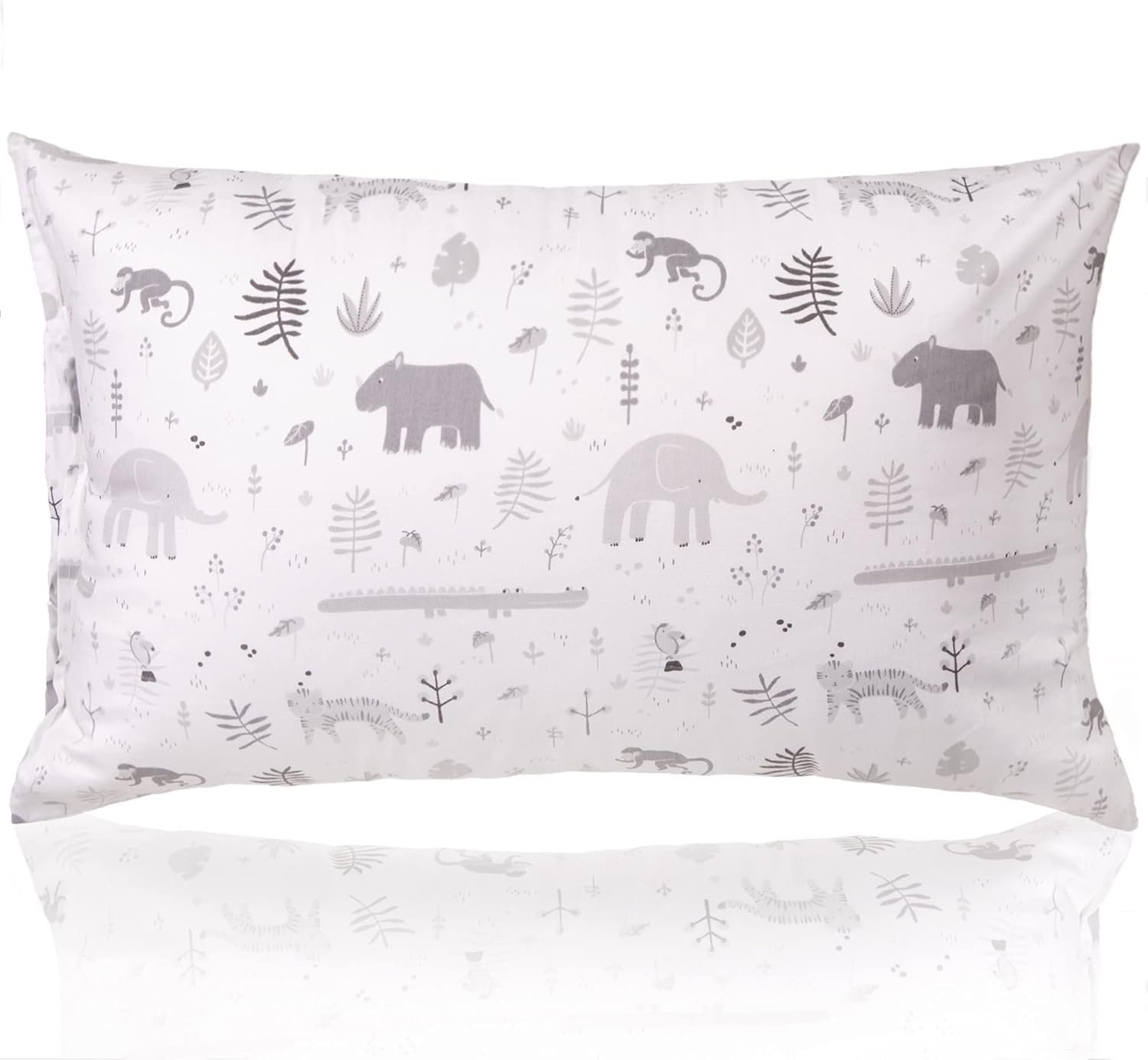 WeeSprout Mini Toddler Pillow for Kids Sleeping – Organic Cotton Shell & Pillowcase with Soft & Supportive Polyfiber Filling – Good for Travel, Machine Washable, 18 x 13 x 3, Safari