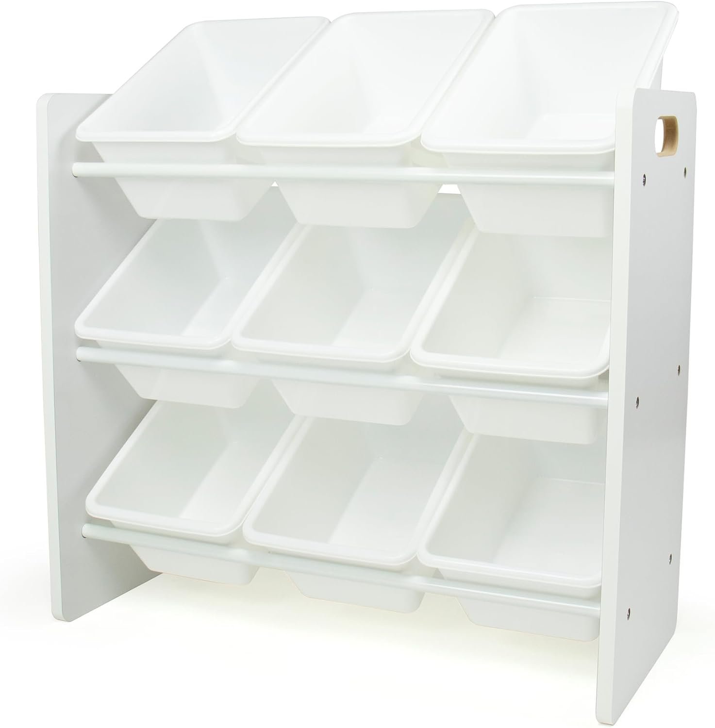 Humble Crew Toy Storage Organizer with 9 Removable Storage Bins for Kids Playroom, 3-Tier Toddler Toy Organization and Storage, White/White