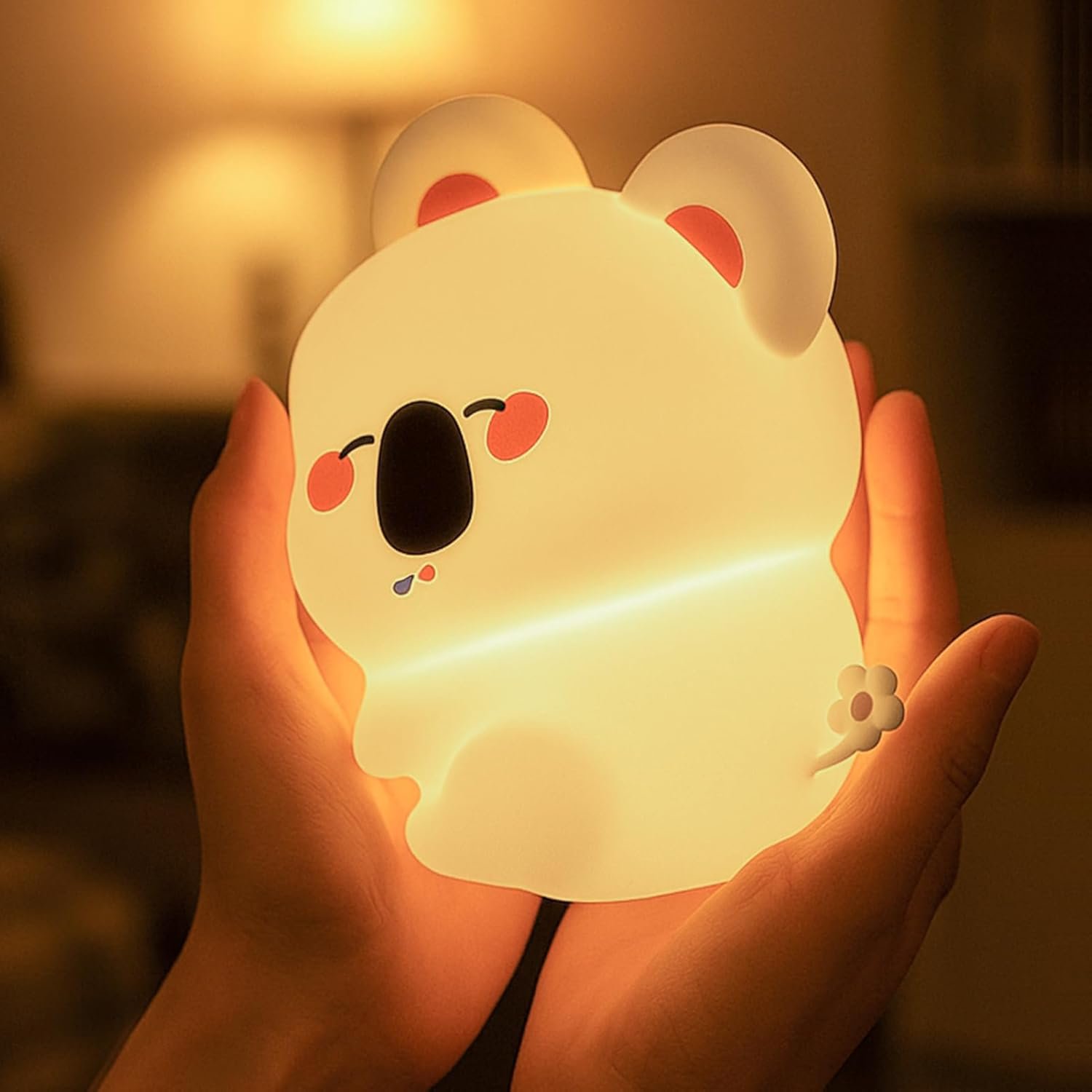 Koala Night Light for Nursery – 3 Color Changing Dimmable Baby Night Lamp, Rechargeable Touch Control with Timer, Soft Silicone Breastfeeding Nightlight for Kids, Infants, Toddlers
