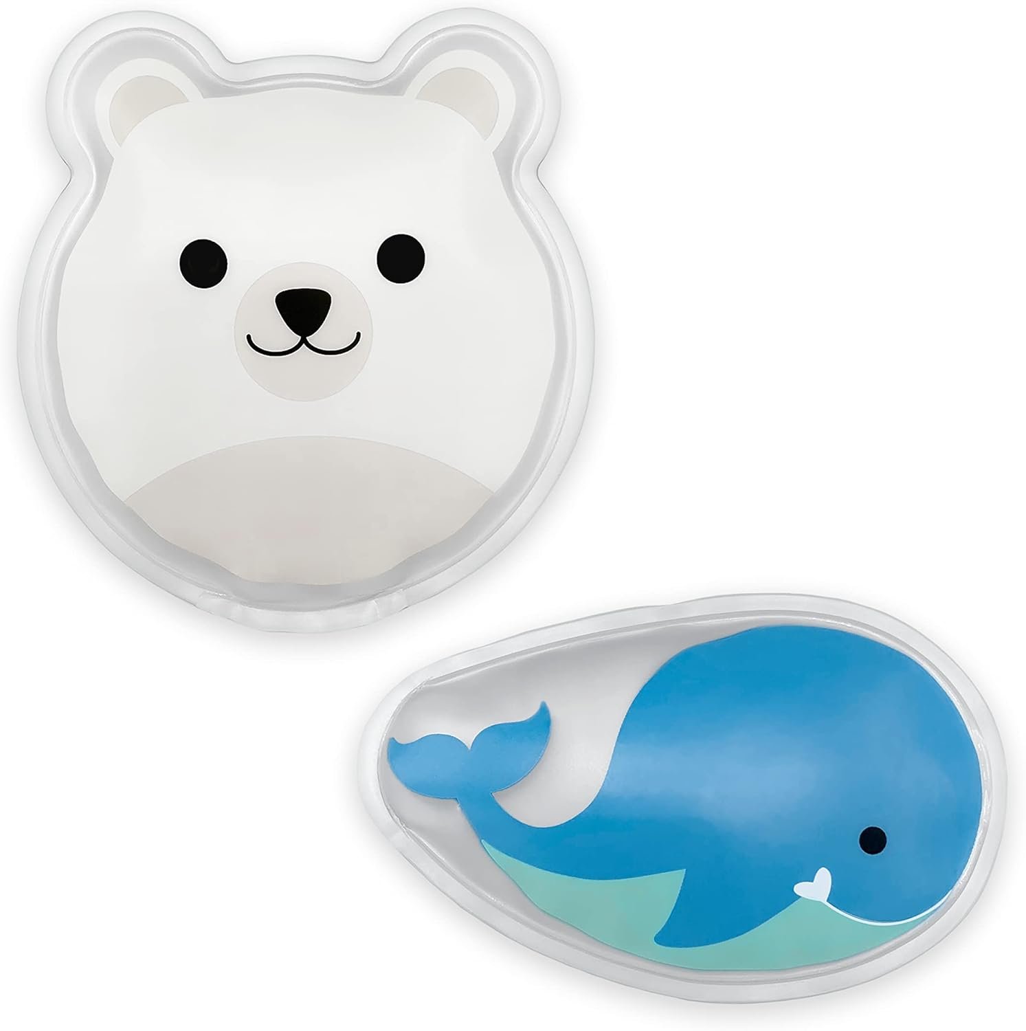 Dr. Brown’s Cold Comfort Compress Baby Ice Pack, Freezable Reusable First Aid Pain Relief for Kids, Polar Bear and Whale, BPA Free – 2-Pack