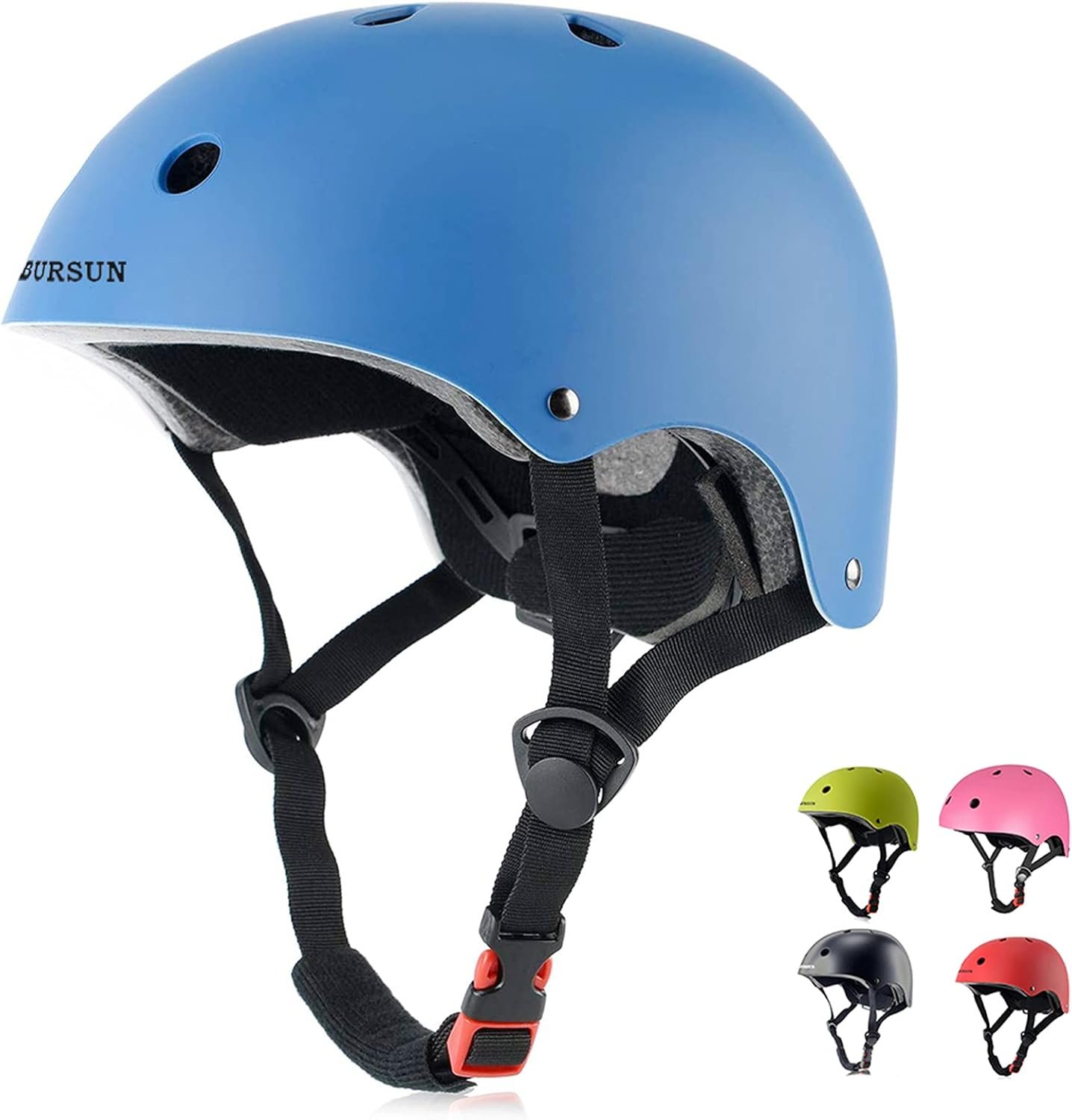 BURSUN Kids Bike Helmet Ventilation & Adjustable Toddler Helmet for Ages 2-14 Kids Boys Girls Multi-Sport Helmet for Skateboard Roller Skateing Bicycle Scooter blance Bike