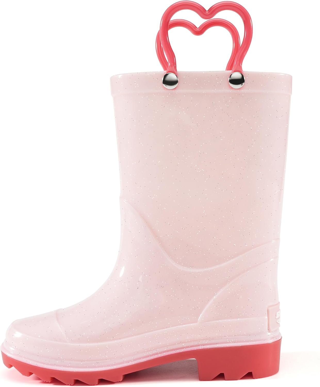 Stelle Girls Waterproof Rain Boots, Lightweight Toddler Kids Boys Boots with Easy-On Handles, Non-Slip Sole Outdoor Play