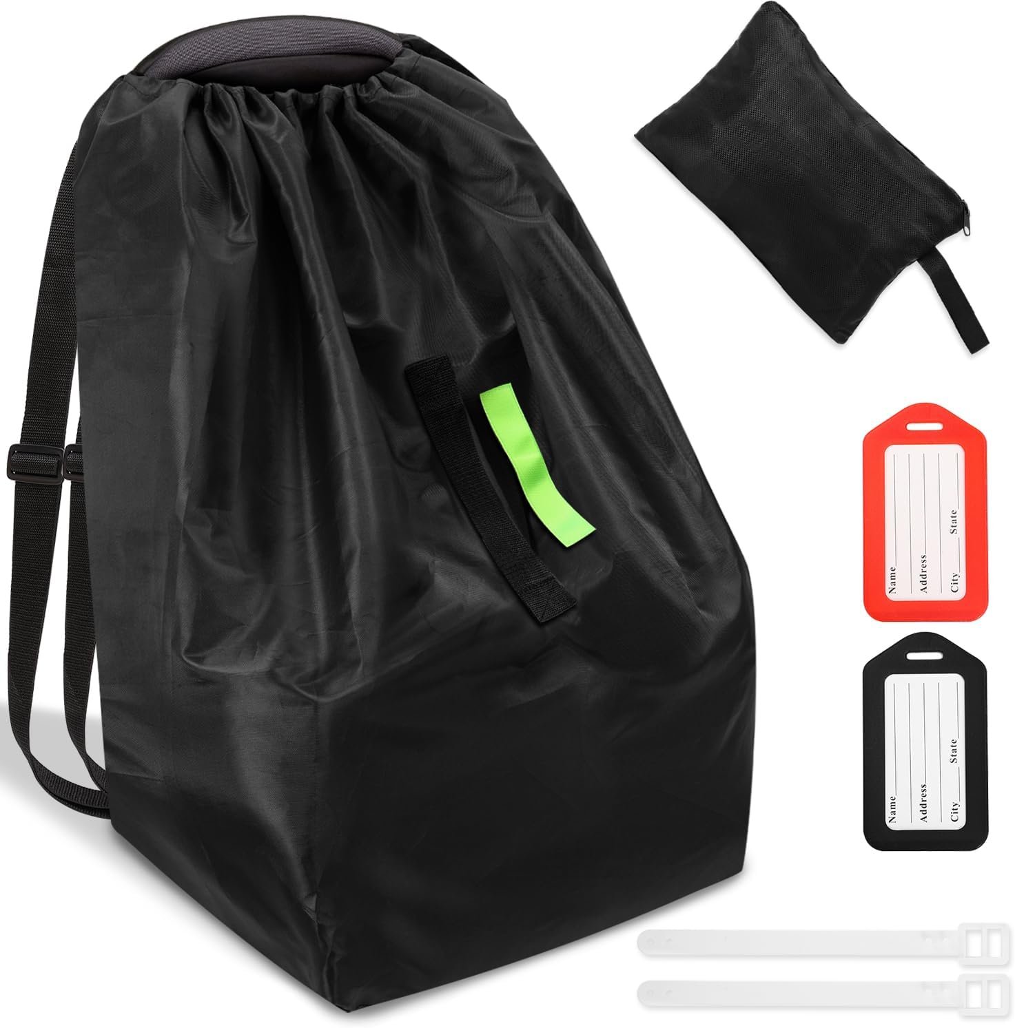Sublaga Car Seat Bags For Airplane Travel, Durable Carseat Cover For Air Travel Car Seat Travel Bag with Shoulder Straps and 2pcs Luggage Tags For Airplane