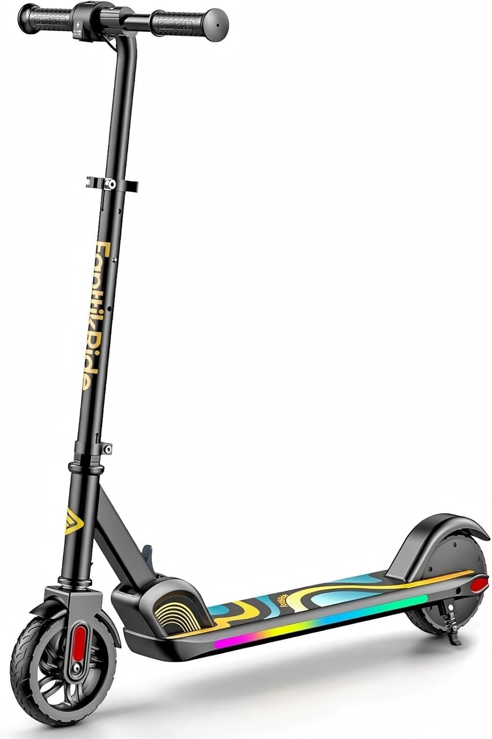 FanttikRide C9 Pro Kids Electric Scooter Ages 8-12, Colorful Rainbow Lights, E-Scooter for Kids 3.9-5.2 ft, 132 lbs, 5 Miles Range, Up to 40 min Ride Time, 5/8/10 MPH, 3 Adjustable Heights