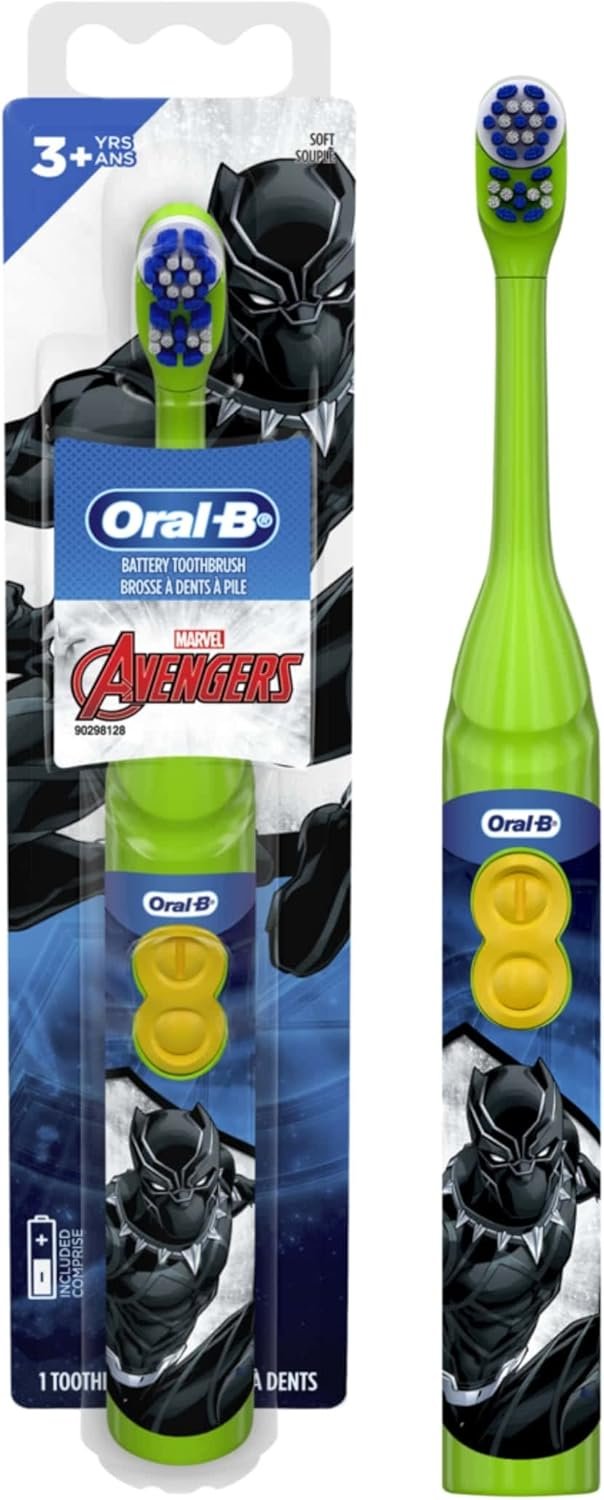 Oral-B Kid’s Battery Toothbrush Featuring Marvel’s Avengers, Soft Bristles, for Kids 3+ (Character May Vary)