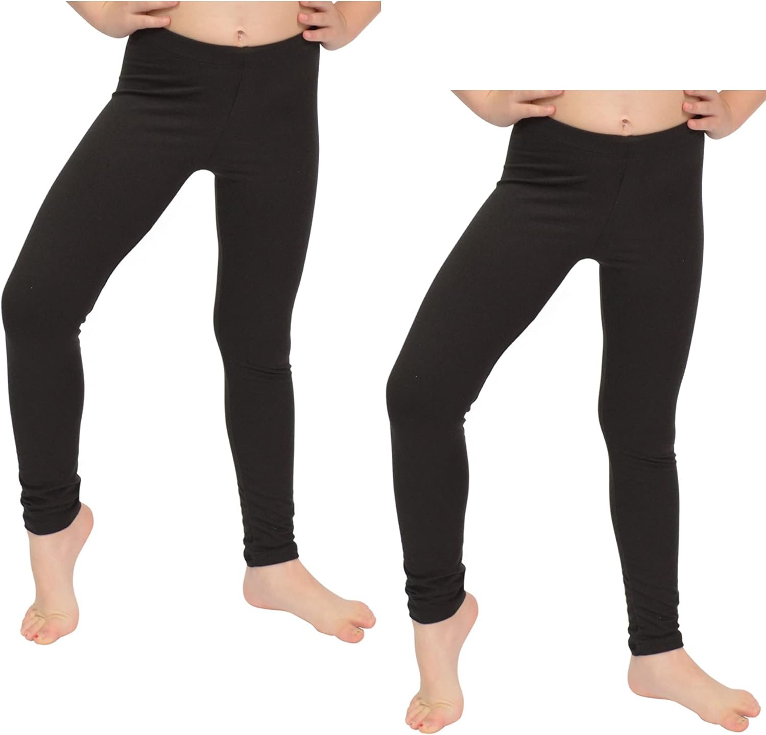 STRETCH IS COMFORT Girl’s 2 Pack Oh So Soft Footless Leggings | Stretchy | Size 2-14